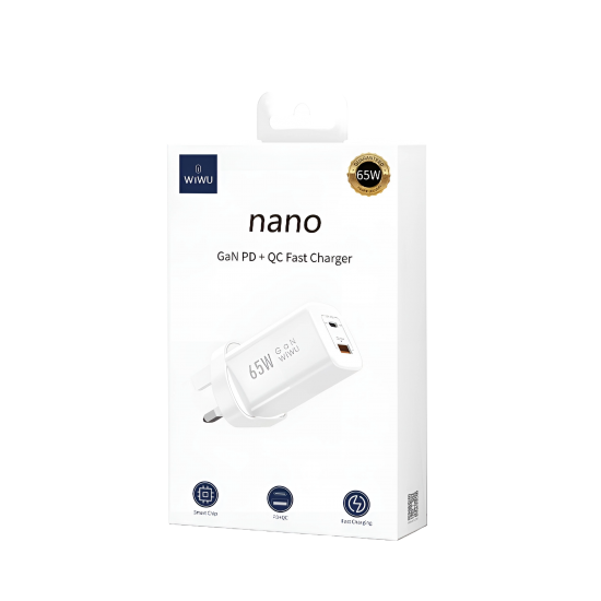 Charger Mobile WIWU Nano USB+PD 65W Wi-U012 White